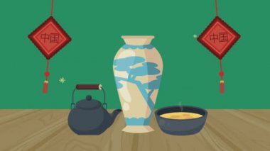 Çin animasyonunu kavanoz ve çatal bıçaklarla kutluyoruz.