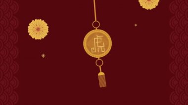Çin animasyonunu altın harflerle ve çiçeklerle kutluyoruz.