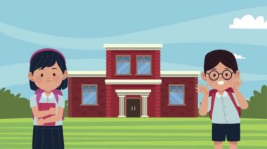 Öğrencilerle okul animasyonuna ve inşaata