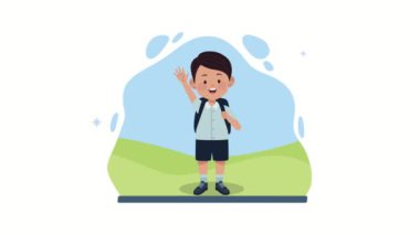 Kamptaki çocuk animasyonu.