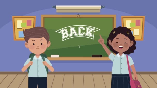 Volver a la animación de letras escolares — Vídeo de stock