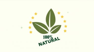 Yapraklı yüzde yüz doğal amblem