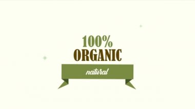 Kurdele çerçeveli% 100 organik amblem