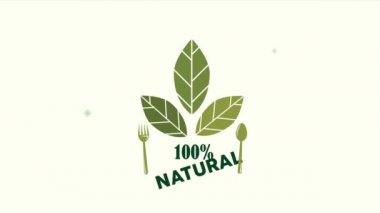 Yapraklar ve bıçaklarla yüzde yüz doğal amblem.