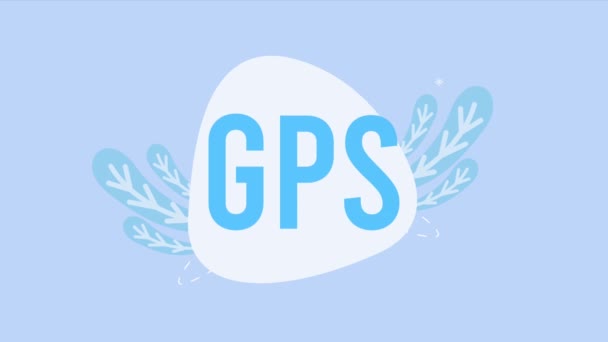 Gps location service lettering animation — Stockvideo