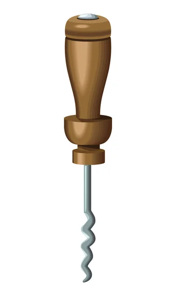 Wine corkscrew utensil — Stock Vector