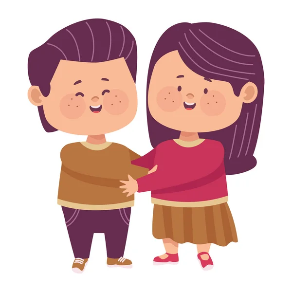 Poco pareja amantes — Vector de stock