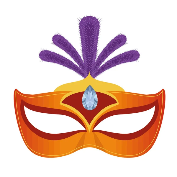 Máscara de laranja mardi gras — Vetor de Stock
