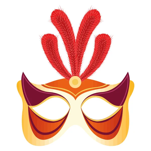 Mardi gras orangefarbene Maske — Stockvektor