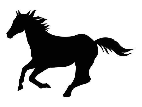 Silhouette de course de chevaux — Image vectorielle