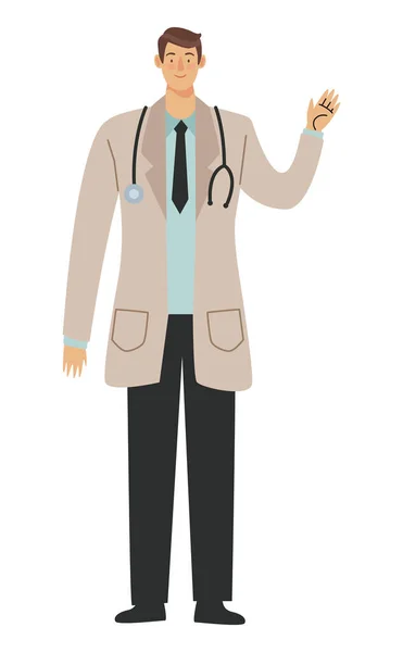 Doctor standing character — Stock Vector