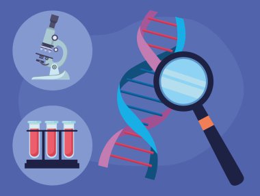 DNA ve laboratuvar simgeleri