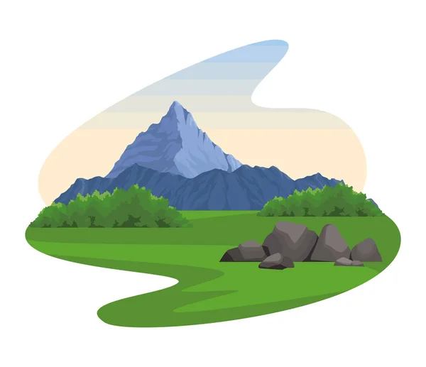 Montagne dans wanderlust scène — Image vectorielle