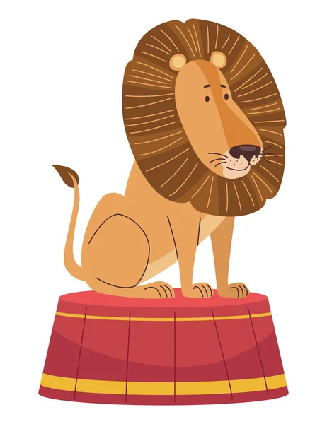 Циркний лев у підставці — стоковий вектор