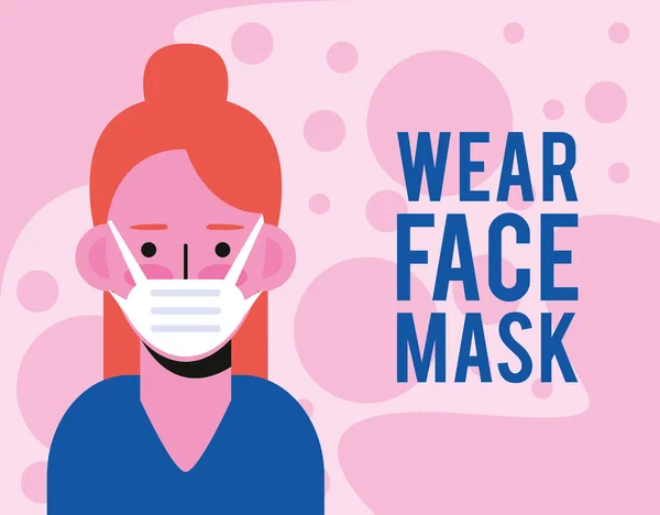 Usar letras máscara facial —  Vetores de Stock