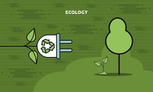 Ecología naturaleza postal — Vector de stock