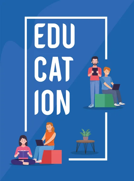 온라인 교육 포스터 — 스톡 벡터