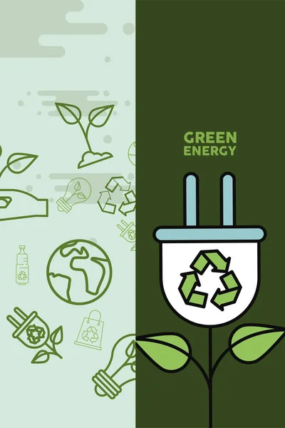 Plakat für grüne Energie — Stockvektor