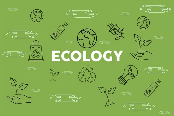 Poster natureza ecologia — Vetor de Stock