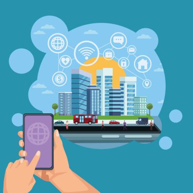 akıllı telefon akıllı şehri kontrol eder