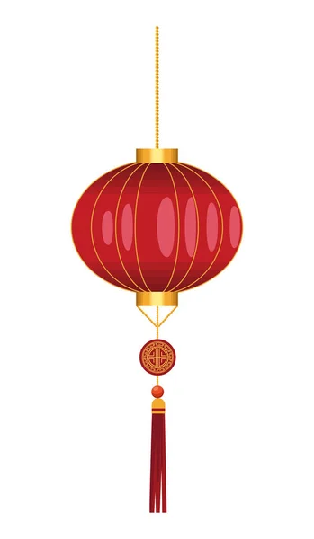 Lâmpada chinesa vermelha — Vetor de Stock