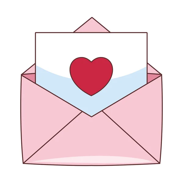 Liefde hart brief — Stockvector