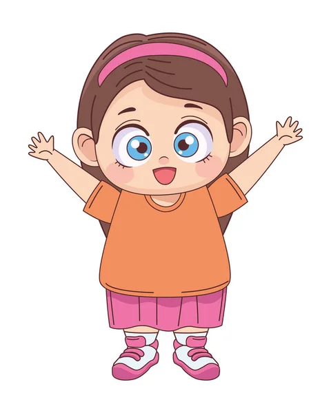 Niña celebrando — Vector de stock