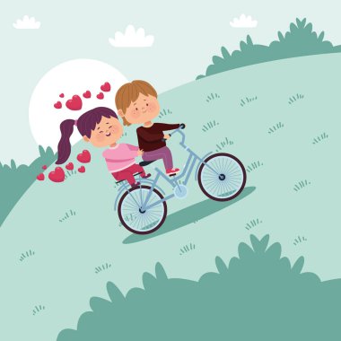 Bisiklet sahnesindeki çift