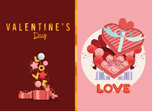 Valentines day gifts presents — Stock Vector