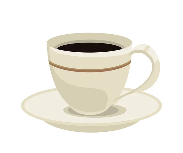 Taza de café y plato — Vector de stock