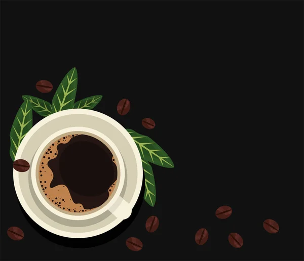 Кофейная чашка и зерно — стоковый вектор