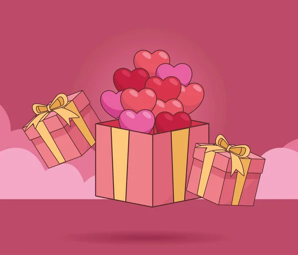 Cadeaux d'amour cadeaux — Image vectorielle