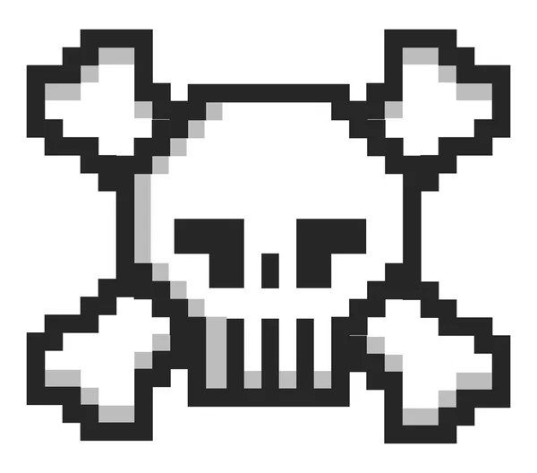 Icône de crâne pixel — Image vectorielle