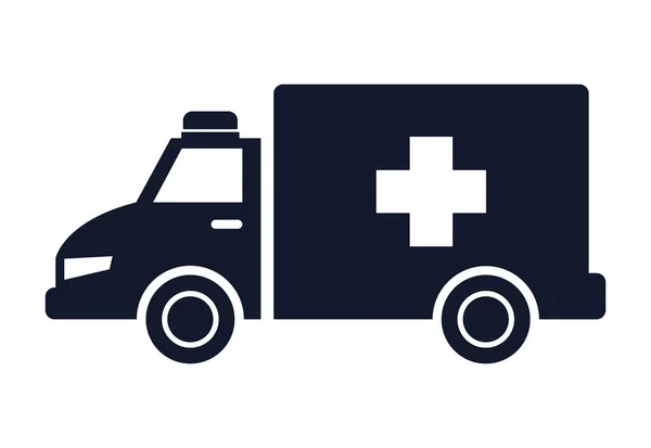 Ambulancia con forma de cruz — Vector de stock