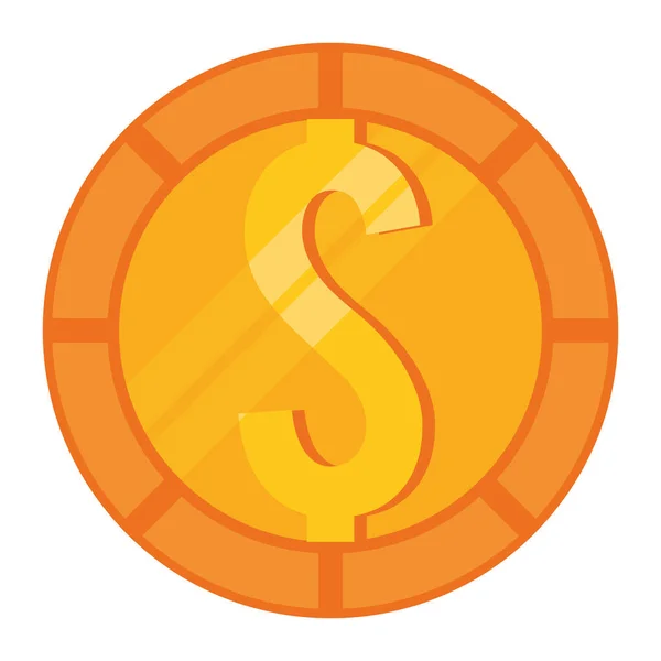 Coin golden dollar money — Stock Vector