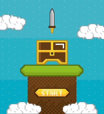 Video oyunu başlatma illüstrasyonu