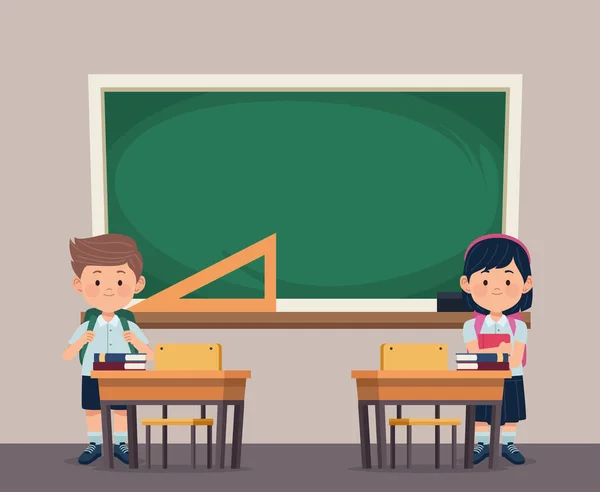 Couple d'étudiants en classe — Image vectorielle
