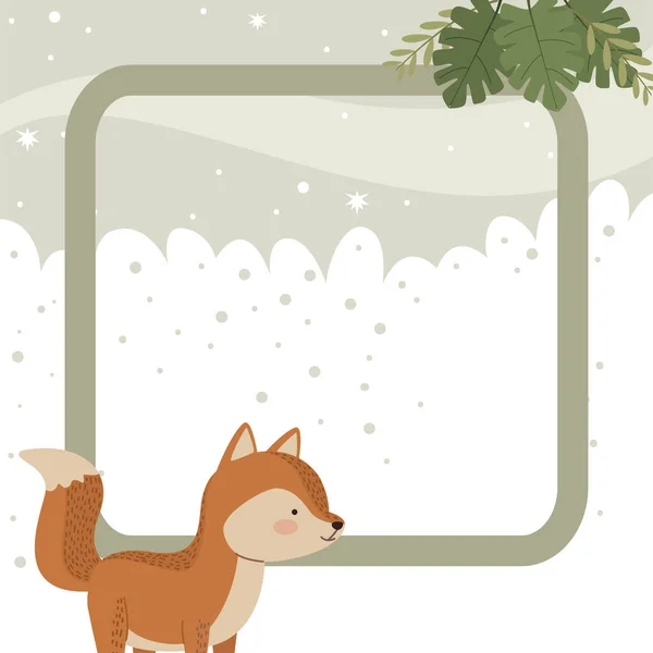 Cute fox woodland animal — Stock Vector