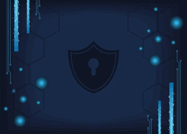 Cyber security shield background — Stock Vector