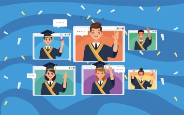 öğrenciler web sayfalarında mezun oluyorlar