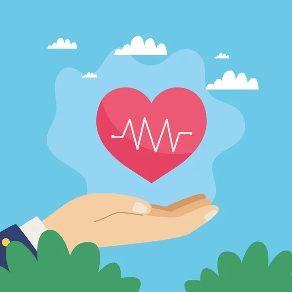 心臓病の生命保険 — ストックベクタ