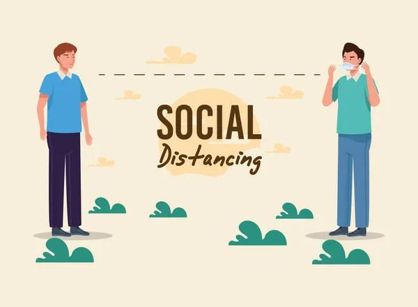 Desain Social Distancing - Stok Vektor