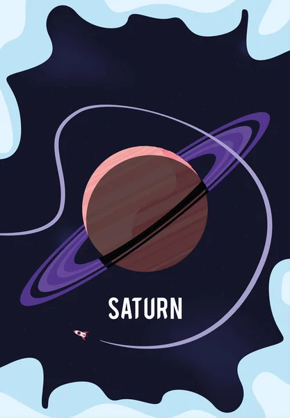 Vesmír saturn a jméno — Stockový vektor