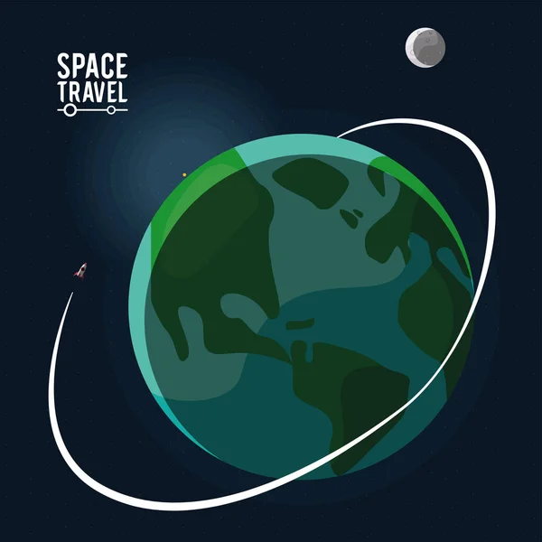 Γράμματα διαστημικών ταξιδιών με τη γη — Διανυσματικό Αρχείο