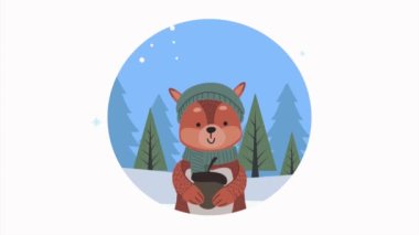 Kış mevsiminde palamutlu sincap