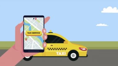 Akıllı telefon taksi servisinden el kullanıcısı
