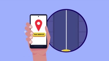akıllı telefon ve taksi servisi uygulamalı el kullanıcısı