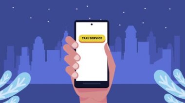 Taksi uygulaması ile el kaldırma akıllı telefonu