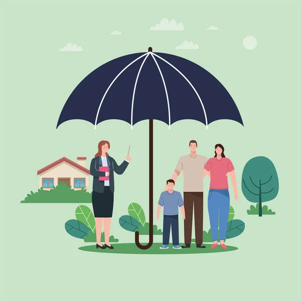 傘の保険ホーム — ストックベクタ