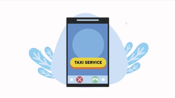 Smartphone with taxi service application — Stock Video